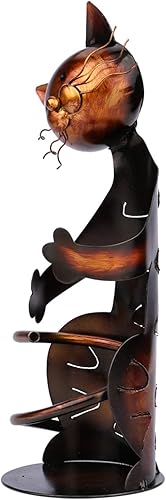 Miniatura 9 de Soporte de vino para gatos, soporte para botella de vino de gato, estante de vino de decoración de mesa, soporte de vino de escultura de metal,