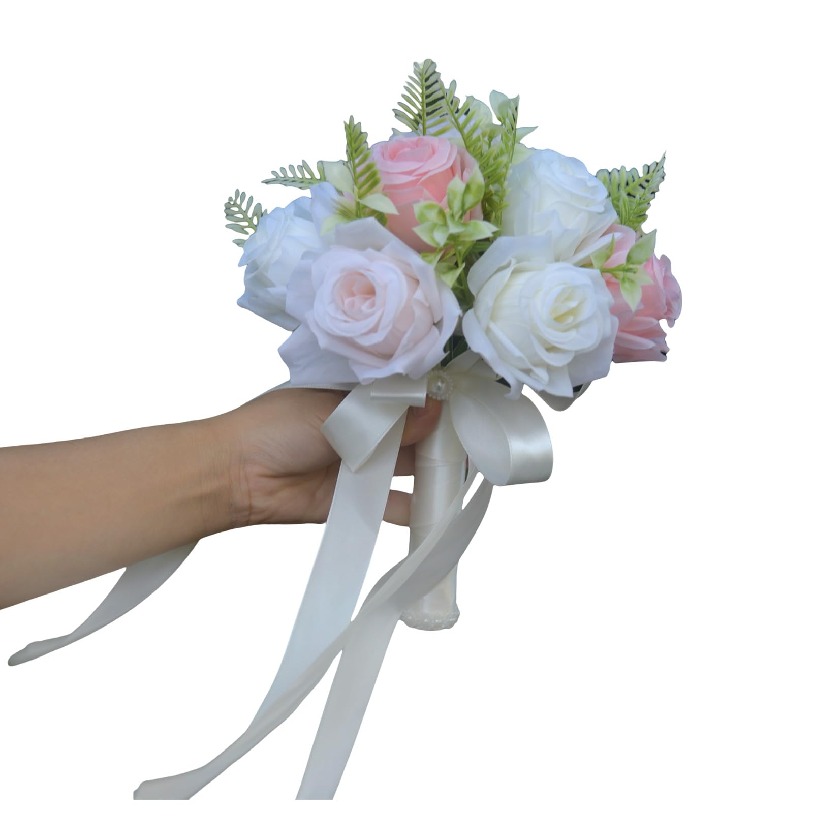 Luxury Artificial Rose Wedding Bouquet Silk Flower Arrangement for Bridal Showers & Photography Artificial Bridal Bouquet Silk Rose Arrangement Easy Maintenance Wedding Ceremony Accessory Party Props
