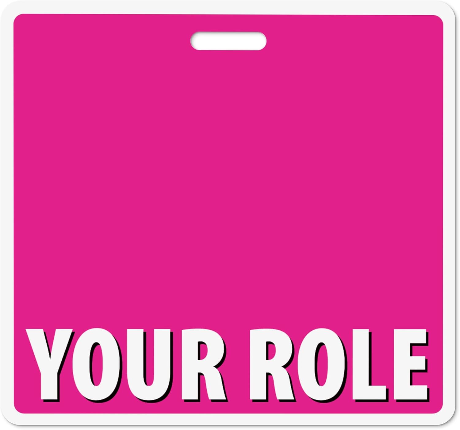 Custom Badge Buddy - in Full Bright Yellow Color - Horizontal (20 Pcs) - Double Sided Full Color Backer Card with Border- Durable and Water Resistant with White Border by BadgeZoo