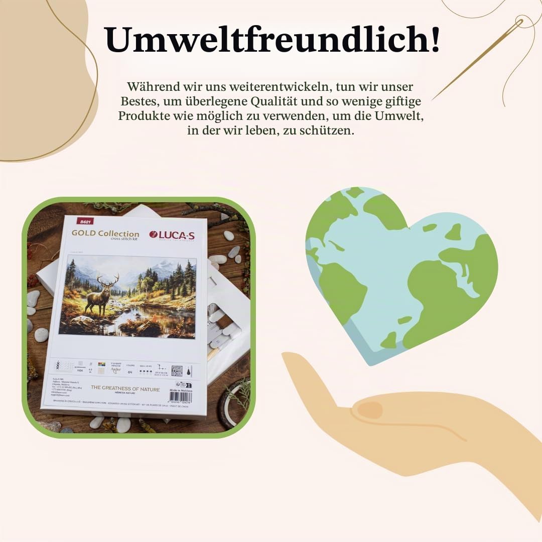Luca-S Kreuzstich Stickpackung Blumenladen Zählmuster, Multifarbig