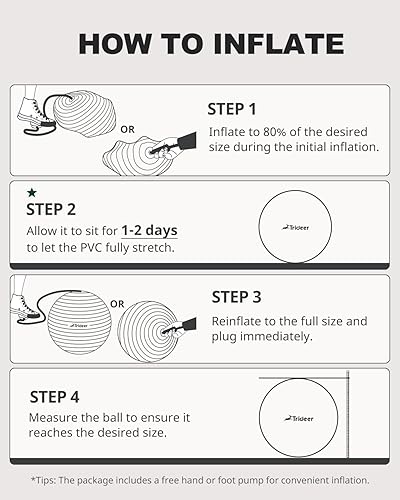 Vista 39 de Trideer Pelota de ejercicio para yoga, pilates y fitness. Equipo de pelota de estabilidad para gimnasio en casa y silla de oficina, accesorios