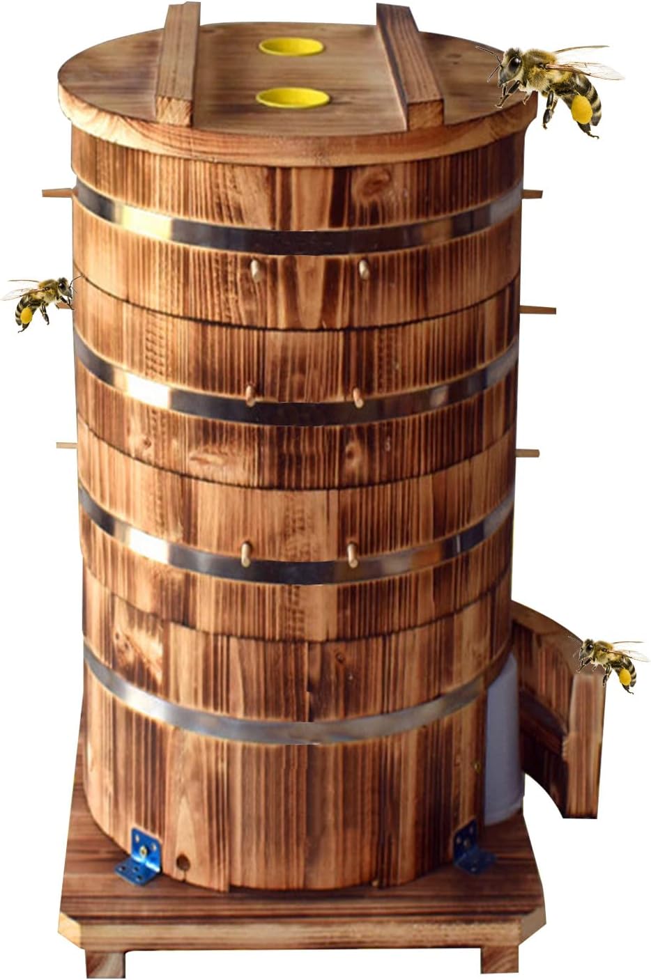 blower ZYY@ Kit Completo de Abeja de 4 Marcos, Colmena de Abeja recubierta de Cera de Abejas, Kit de Inicio de Suministros para Principiantes