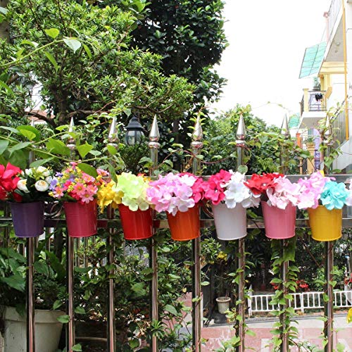 10 x Metallo Ferro Vasi Di Fiori Vaso Hanging Balcone Giardino Planter Home Decor