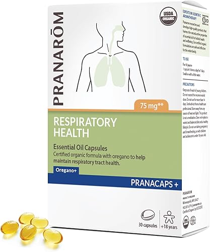 Pranarom - Pranacaps de salud respiratoria con aceite esencial de orégano y limón - 30 unidades