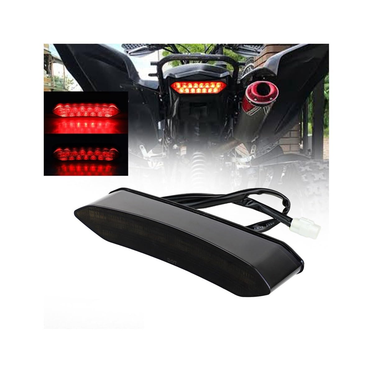 DAGMARA Moto Freno Luces Trasera Cola Accesorios para motocicleta, luz trasera LED de 12 V, luces freno, indicador para ATV, bicicleta playa 700 2006-2018