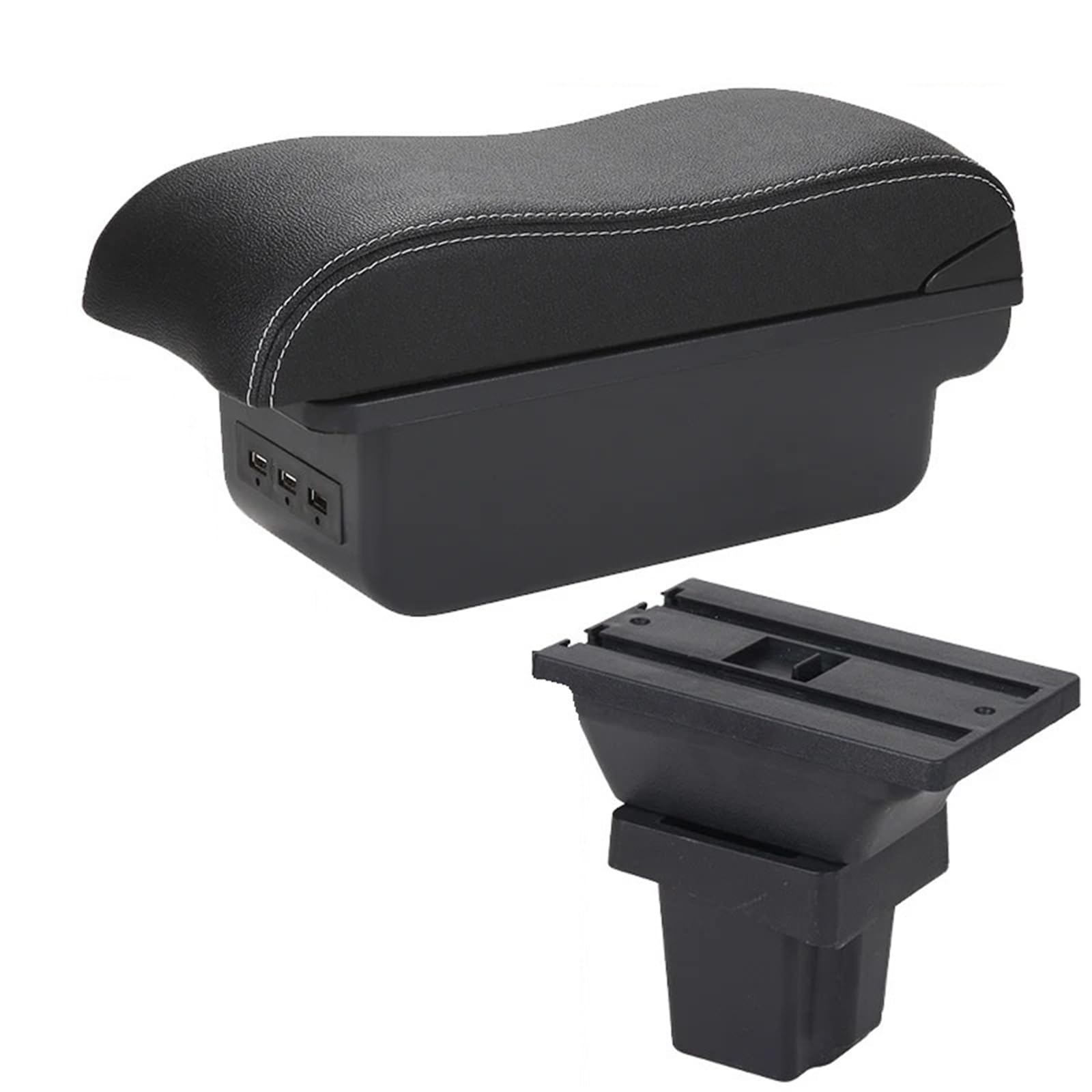 Hguvsjd Armrest Box For Chevrolet For Tracker For Holden For Trax 2013-2017 Armrest Storage Box Accessories Car Armrests(B Black white 3USB)