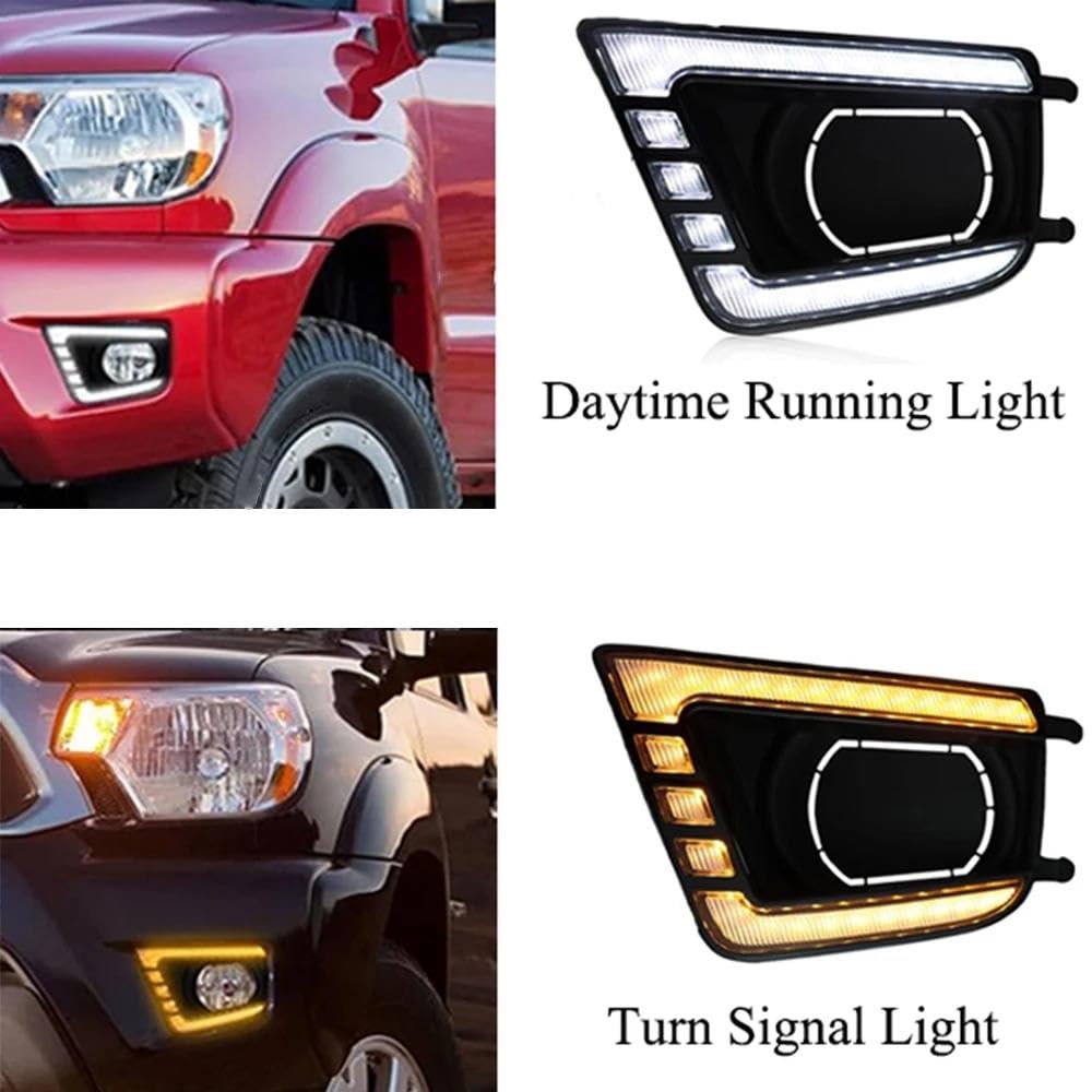 Indicatore di direzione a LED Luce Fendinebbia Anteriore LED 12V Luce Marcia Diurna Luce Direzione Dinamica Per Toyota Per Tacoma SR SR5 TRD Per Sport/TRD Per OFF Per Road 12-15 Indicatore Luminoso