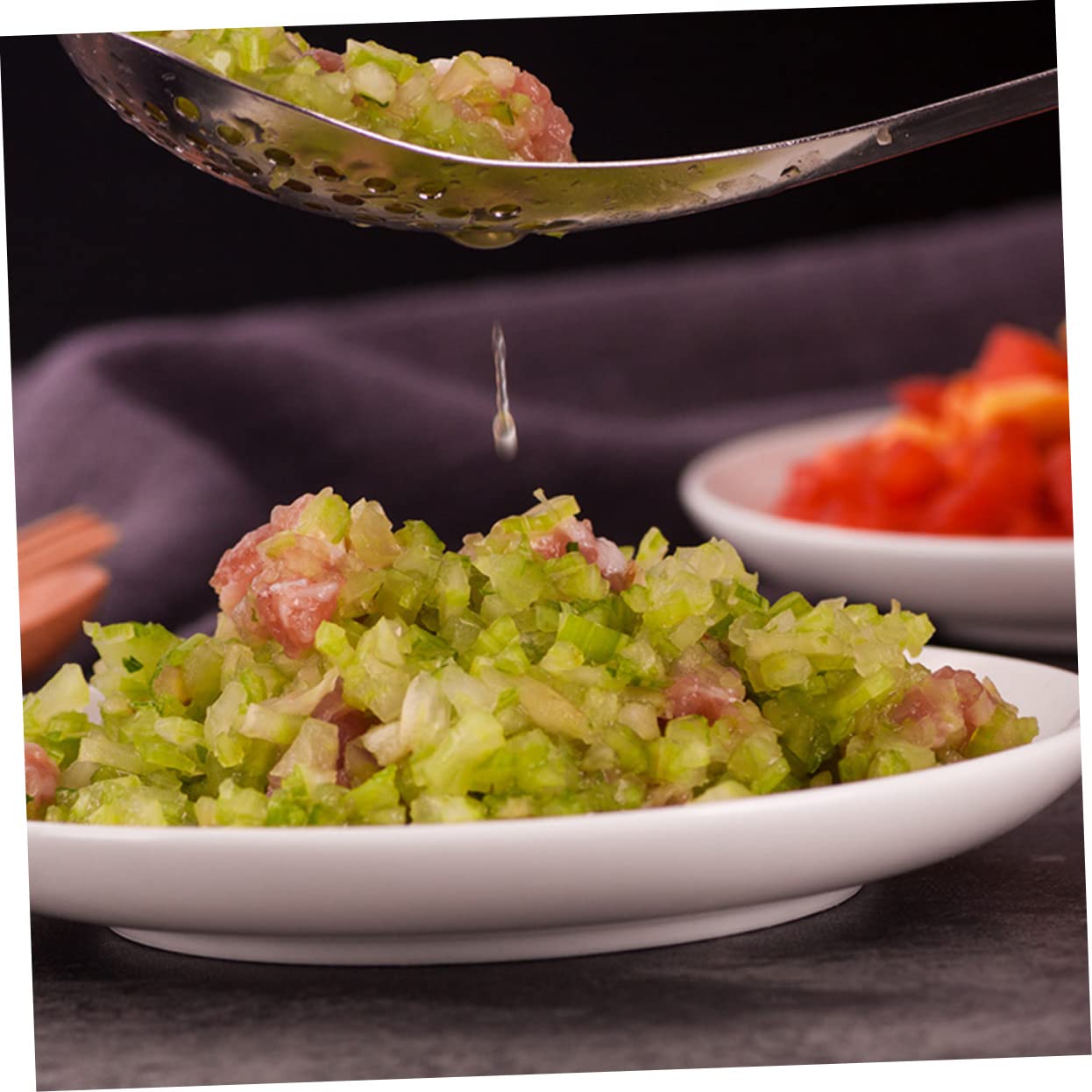 GRIRIW Heavy Duty Caviar Spoon Slotted Kitchen Spherification Spoons Ergonomic Handle Stainless Steel Set of 4