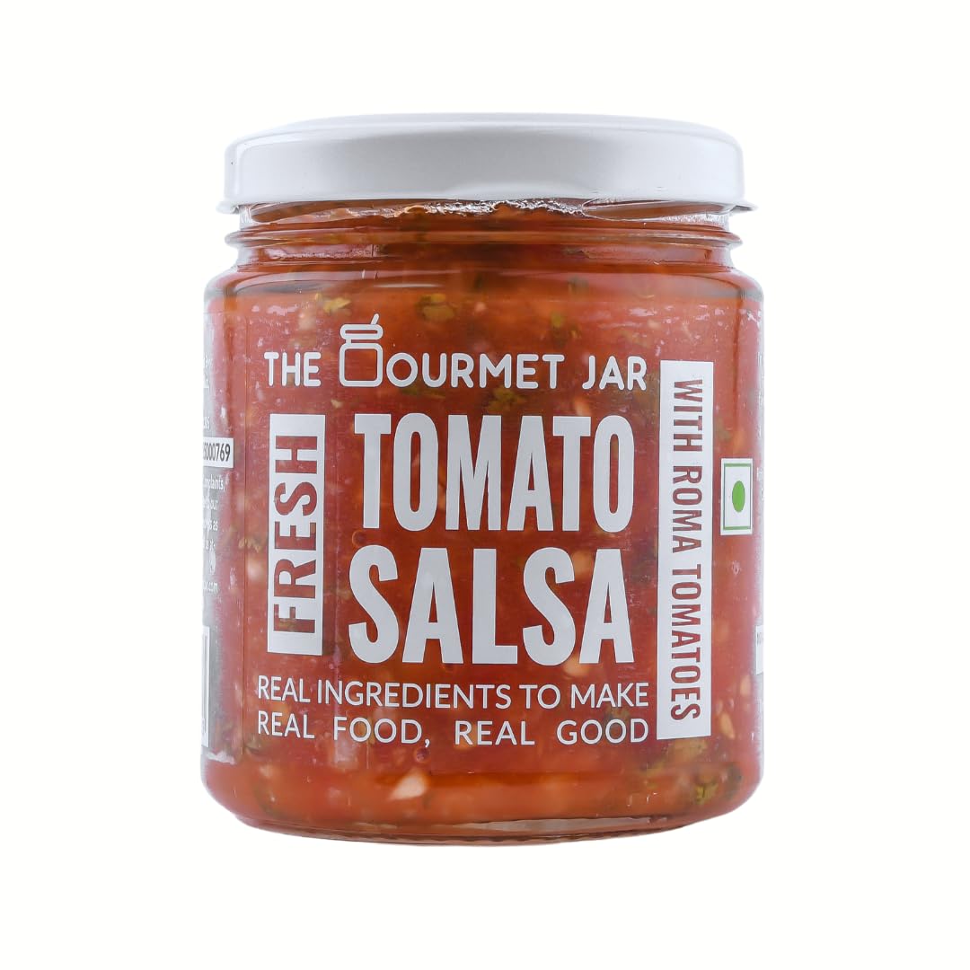 Fresh Tomato Salsa 190g| 100% Natural, No Preservatives, No Artificial Colors, No Artificial Flavours| Vegan| Keto-friendly| Mexican Salsa| Made with Real Tomatoes| Fresh, Herby, Tangy| Enjoy it with Nachos, Tacos, Burrito Bowls & Chips| Pack of 1