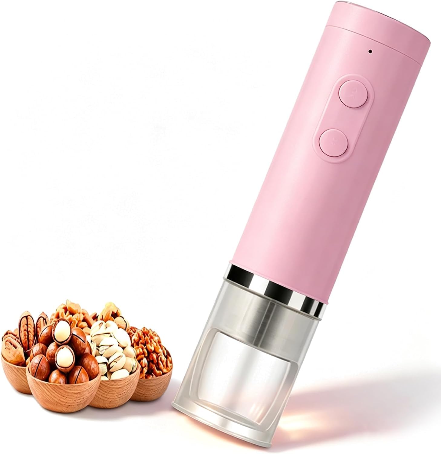 Casse-Noix Électrique, Machine Automatique À Casser Les Noix De Pécan, Force De 40 À 50 Kg Et Système Anti-éclaboussures À 360°, Plateau Amovible Et Lavable, Conception Pink