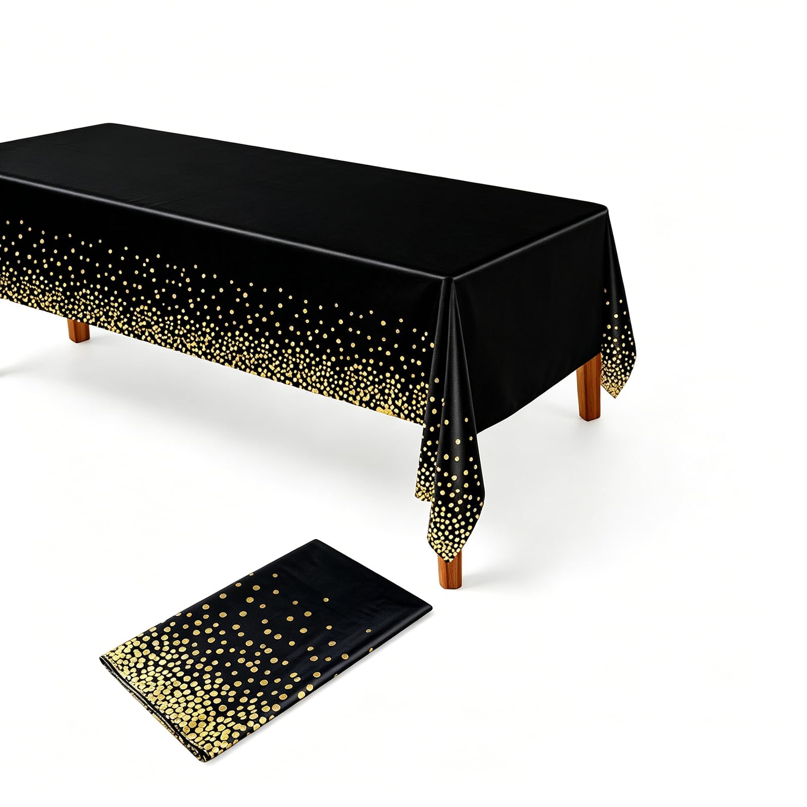 CocCCoon 2pcs Party Table Decorations – Premium Black and Gold Party Decorations for Elegant Events, Stylish Black and Gold Table Cloth Set for Birthday and Celebration Tables Covers