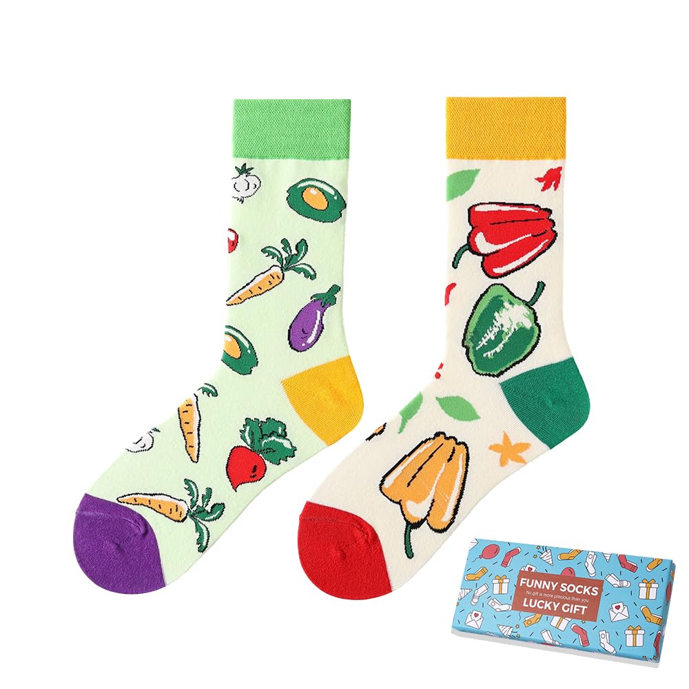 Calcetines Divertidos Unisex para Mujer y Hombre con Diseños Asimétricos en Par - Temas Animales, Comida, Fruta, Deporte y Arte en Algodón - Ideal para Regalos — view 71