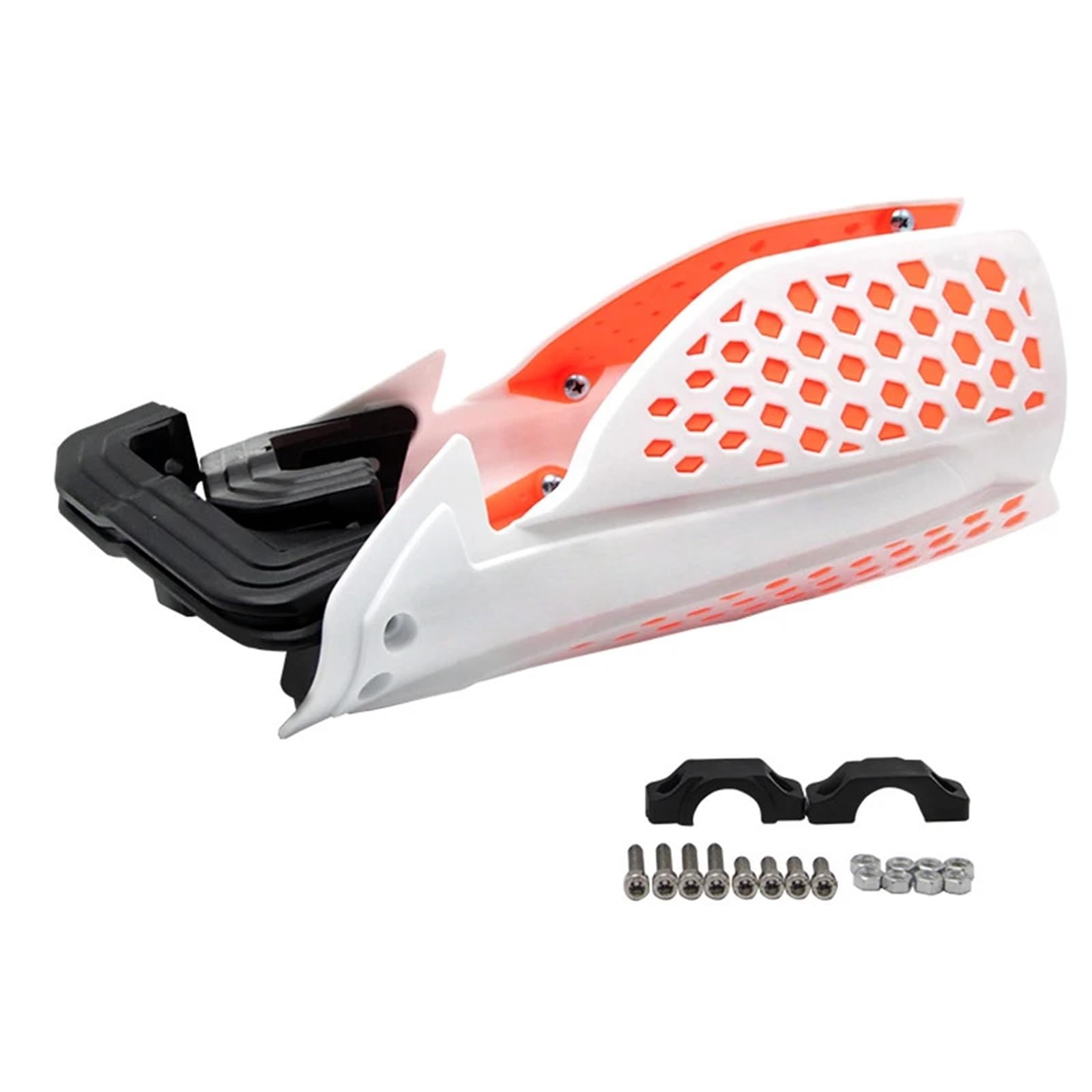 Leva freno Manubrio Motocross ATV 22mm Paramano Protezione protezione manubrio per moto Dirt Pit Bike con paramani Enduro Paramani per moto(White orange)