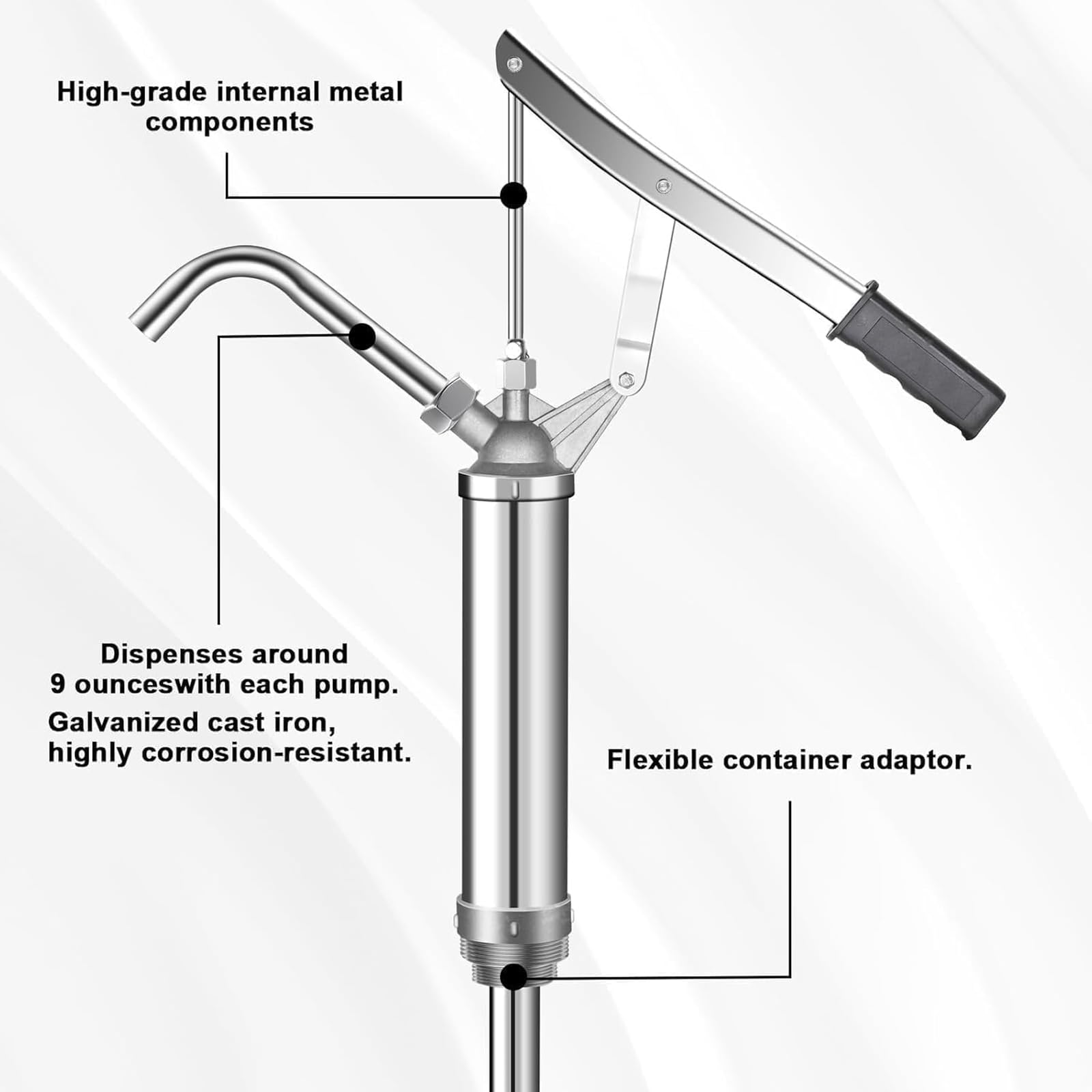 Bombas Manuales para Bidones De Aceite, Bomba De Transferencia De 5-55 Galones, Bomba De Palanca, Tubo De Succión Telescópico De 450-900 Mm, Transferencia Rápida De 28 L/min