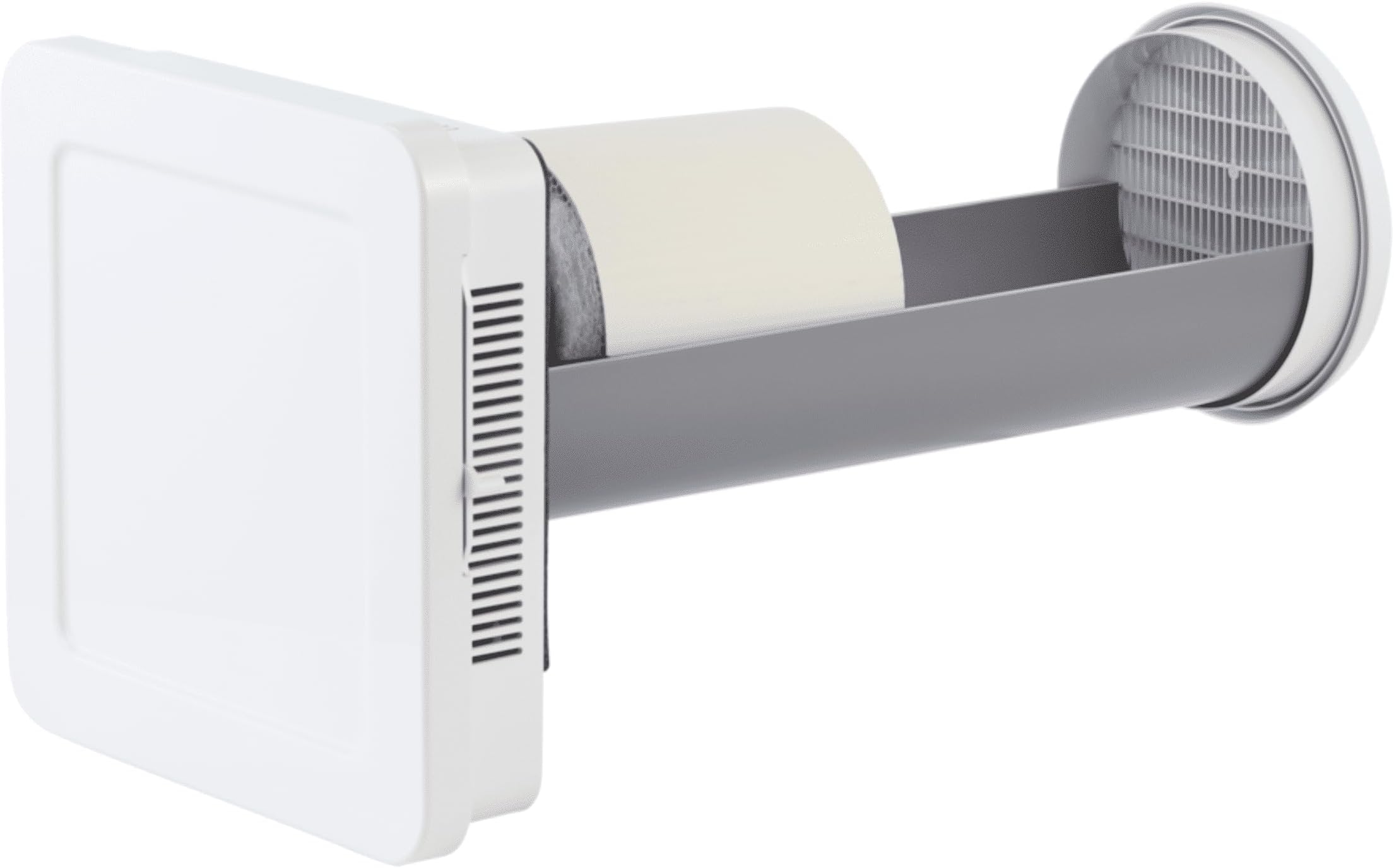 SIEGENIA AEROTUBE WRG Smart Wall Fan, Living Room Ventilation Energy Saving with Active Intake or Exhaust Air, Heat Recovery, Air Quality, Temperature & Humidity Sensor, Control via App, White