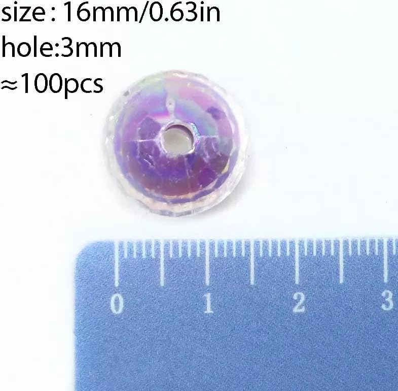 16mm Acrylic Beads 100pcs AB Pink Color Focal Bead Beadable Chunk Bubblegum Beads for DIY Crafting Necklace Bracelet Jewelry Making Keychain (Rose Pink) - Image 2