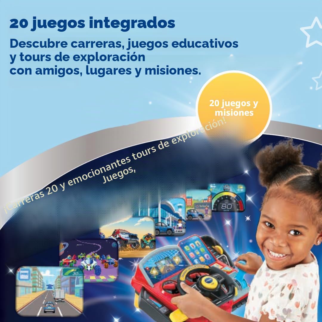 VTech Volante de Aprendizaje de Aventura – Volante Interactivo con Pantalla LCD a Color, 3 Modos de Juego, numerosos contenidos de Aprendizaje y 23 melodías – para niños de 3 a 7 años