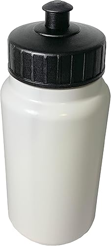 Inglasco Sher-Wood - Botella de agua deportiva rechoncha blanca de 23.7 fl oz, con tapa superior negra corta, 543AN000096