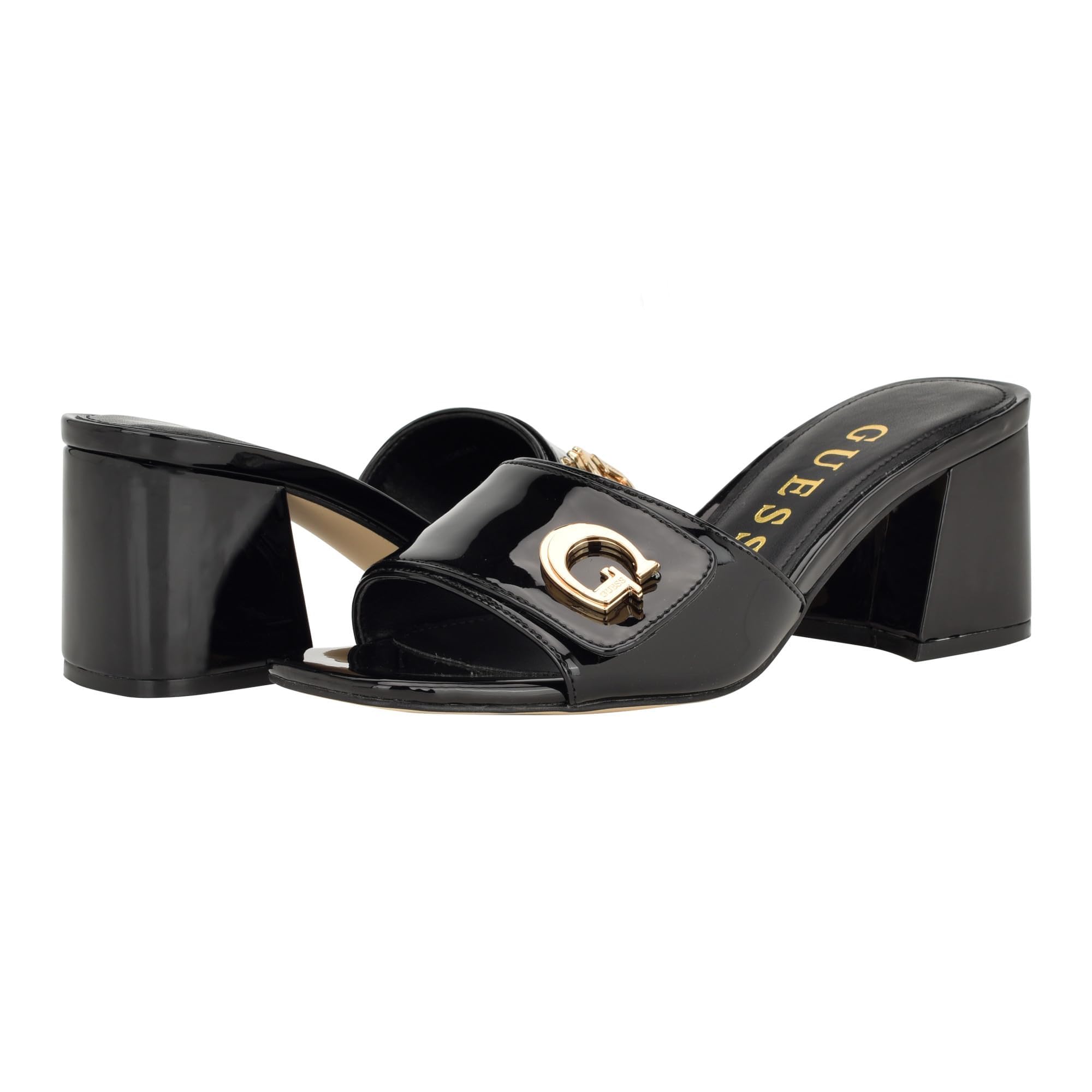GUESS Women's Gallai Heeled Sandal, Black 002, 6 UK