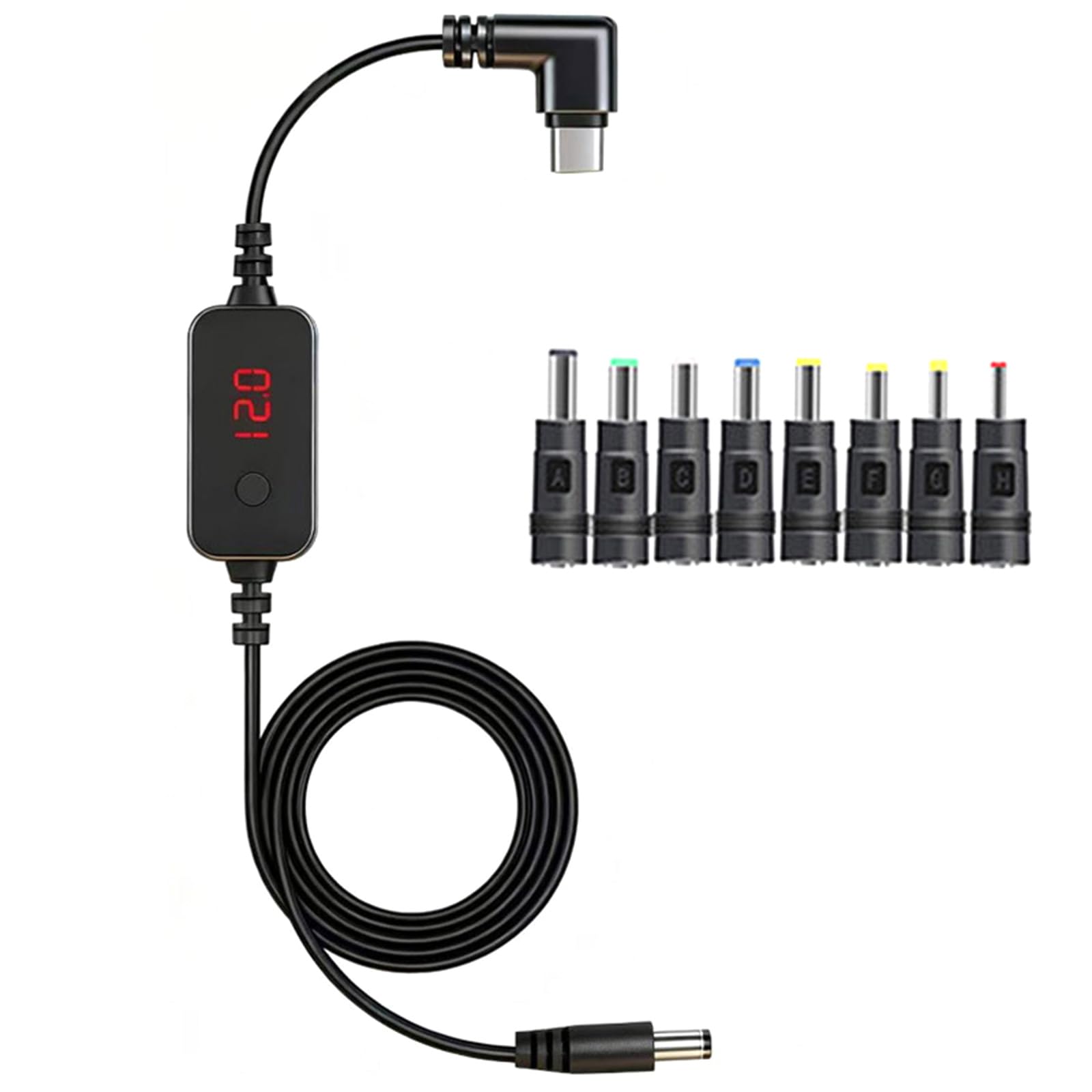 Maxtonser Portable Type C to DC5.5 Adjustable Charging Cable Offering Multi Voltages Option for Travel and Business Professional