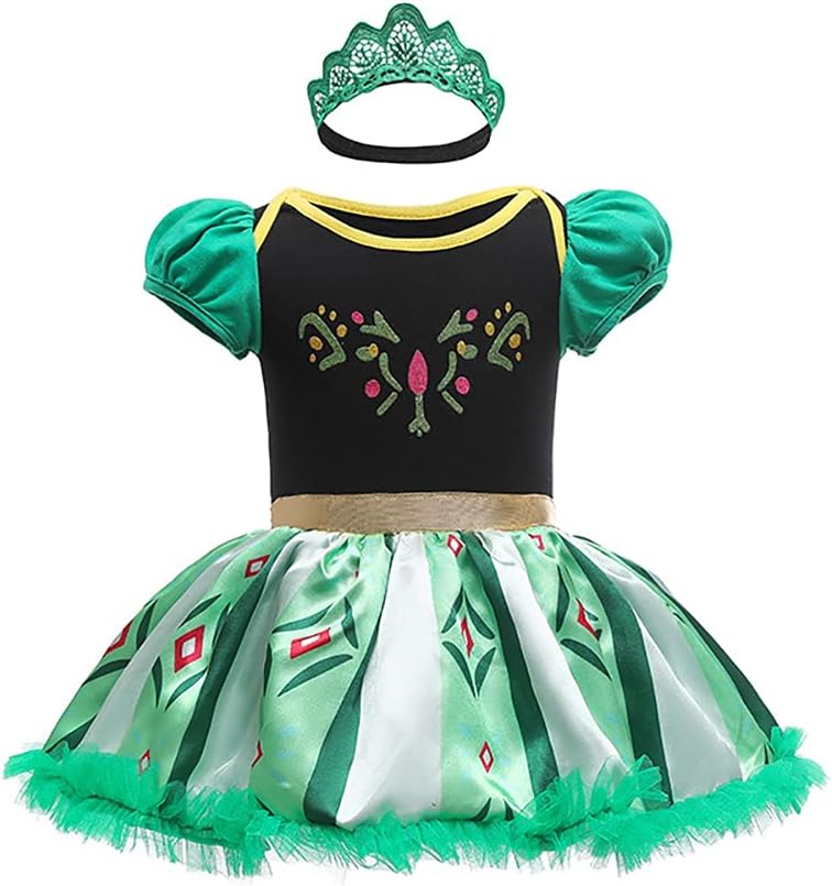 IBAKOM Baby Girl Princess Dress Up Clothes Romper+Headband Summer Outfits Halloween Christmas Birthday Party Dress