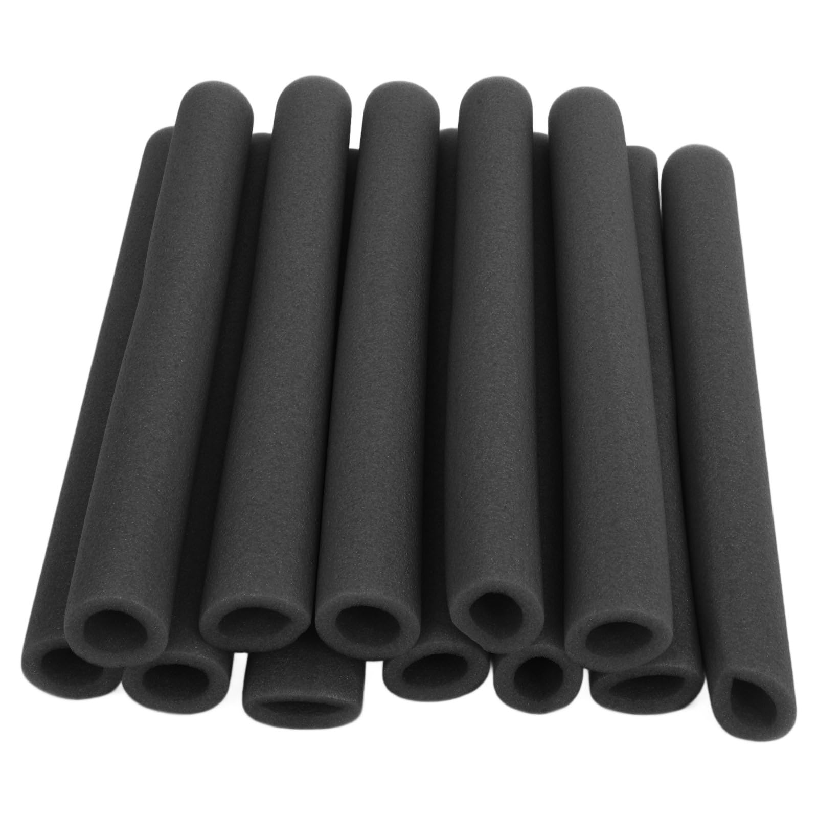 DIYEAH 12pcs Black Hollow Foam Trampoline Pole Covers with Metal Tube Insulation Protective Sleeves for ’ 40cm Jumping Bed Anti-collision Padding for Outdoor Sports