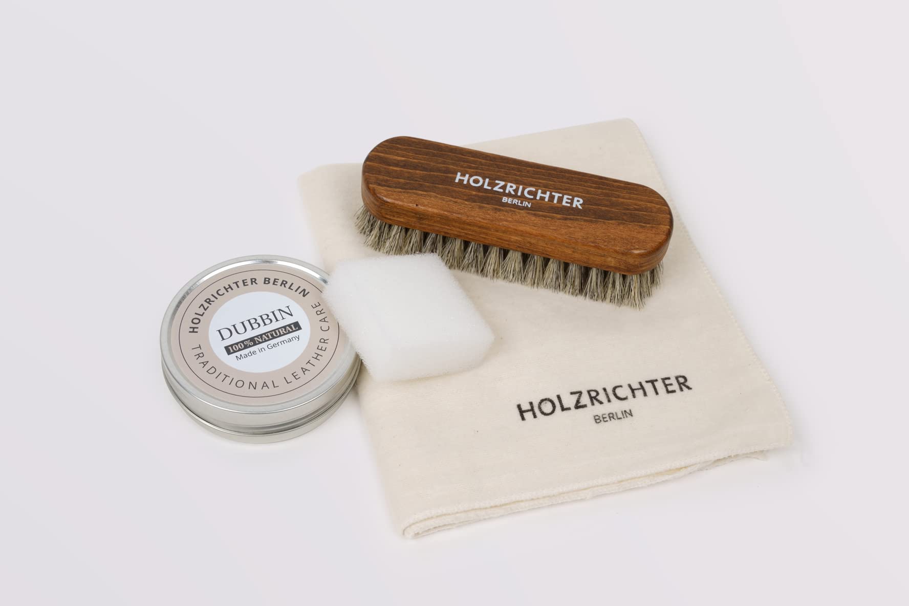 HOLZRICHTER Berlin Glattlederpflege-Set No 2-3 (L) 85 ml – Hochwertige Lederpflege für Premium-Leder