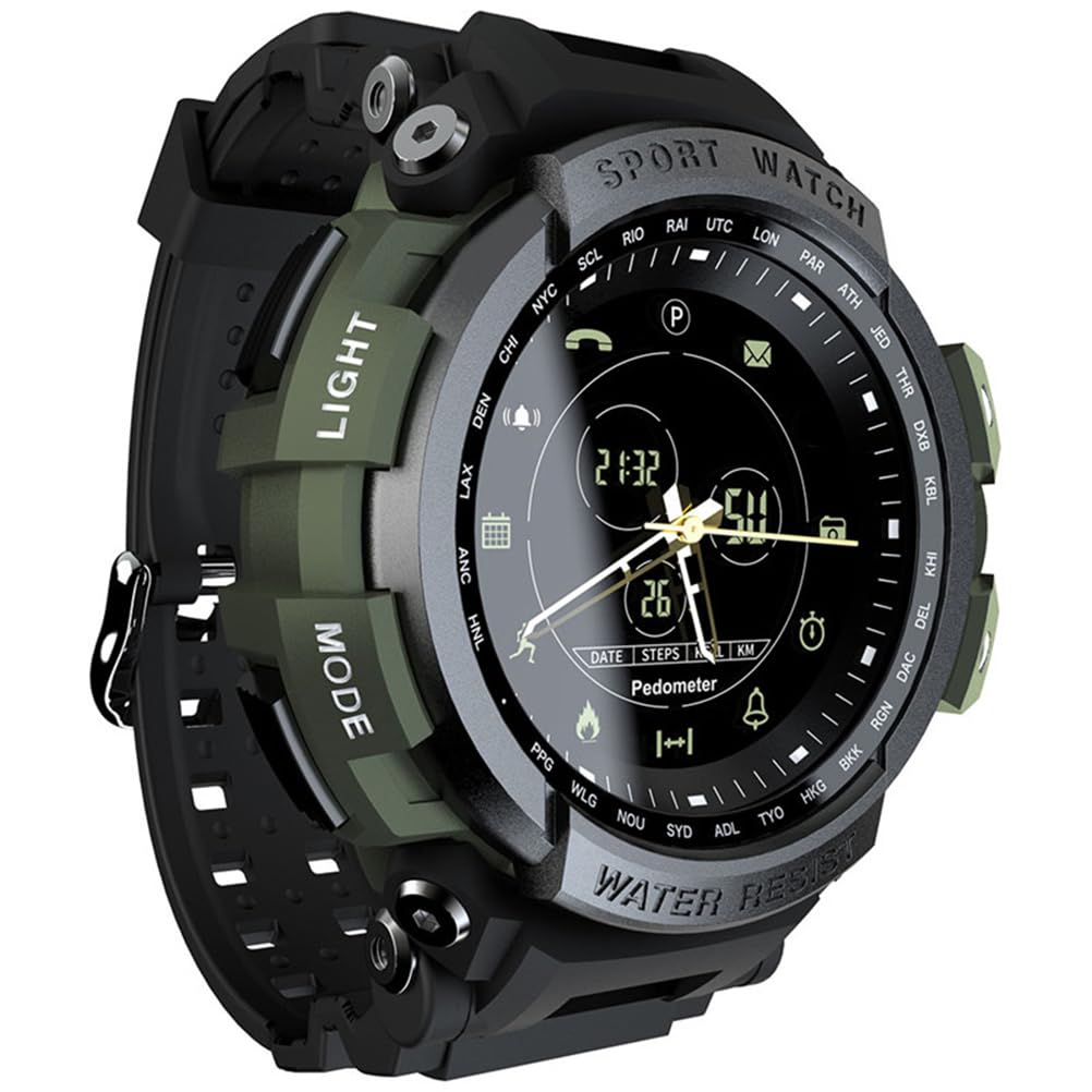 SIXRUN Fitness Tracker Orologio, IP68 Impermeabile Verde Militare (GREEN)