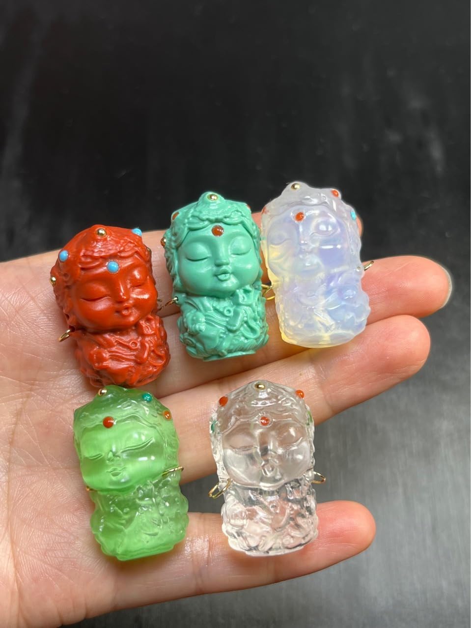 ONURTH Perle di Vetro Sherpa Dadu Mother 10/20PCS 32MM Perle di Vetro per creazione di Gioielli Fai da Te Collana Braccialetto Perline di Cristallo per l'artigianato