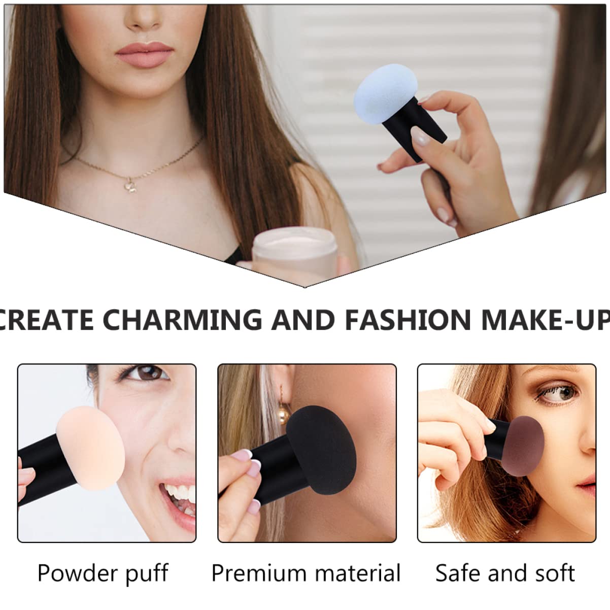 FRCOLOR 30pezzi Spugne Da Trucco Forma Di Fungo Per Uso Secco e Umido Di Accessori Per Make-up e Morbide e Lavabili Per Fondotinta e