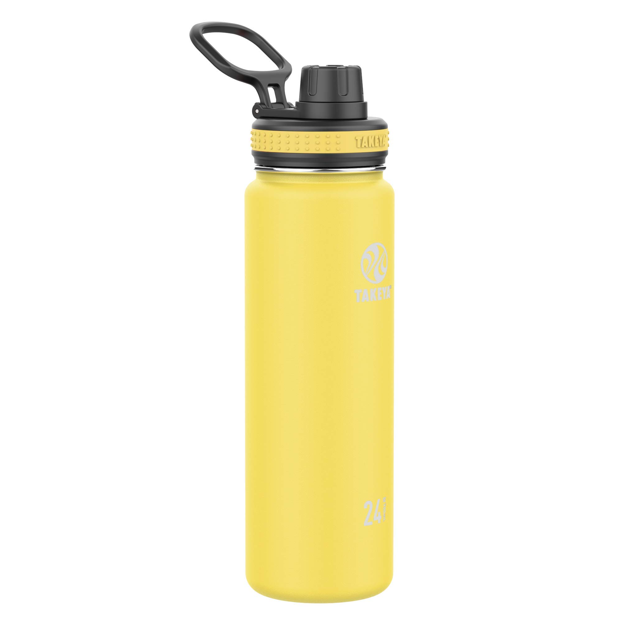 TakeyaOriginals 24 oz Vacuum Insulated Stainless Steel Water Bottle with Spout Lid, Canary