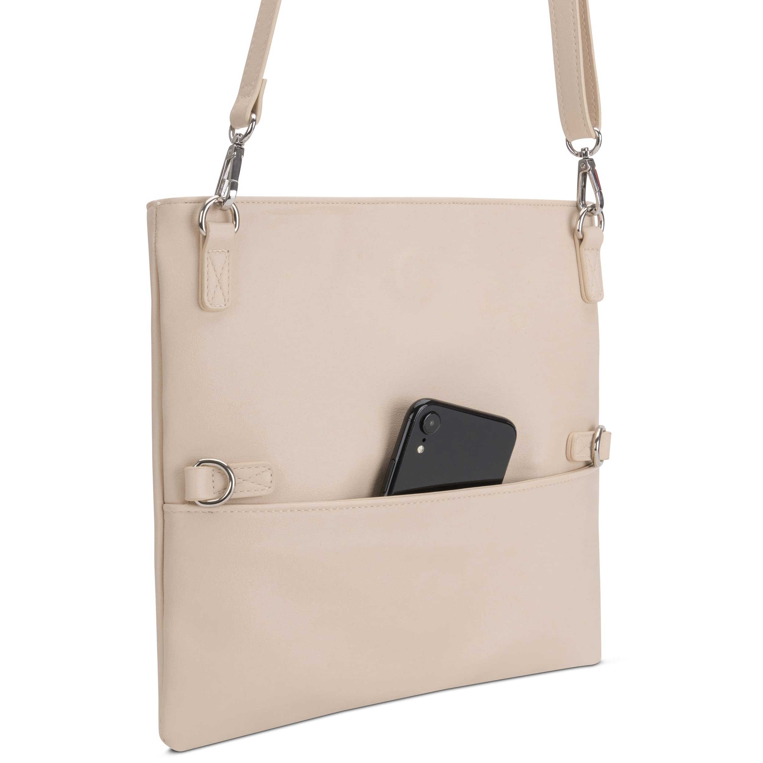 Expatrié Clutch Marie Damen Handtasche aus Veganem Leder - PU Ledertasche Abendtasche Umhängetasche Tasche Schultertasche - Elegante Clutch & Schultertasche in Einem