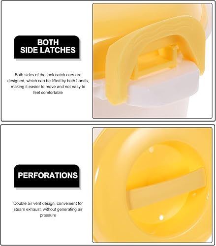 Vista 9 de Operitacx Microondas Arrocera 4 Taza Capacidad Compacto Vaporizador Tazón Estilo Fácil de Usar