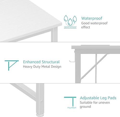 Miniatura 50 de Lufeiya Escritorio para computadora de 40 pulgadas con toma de corriente, mesa de estudio para adolescentes de 39 pulgadas, escritorio de trabajo en