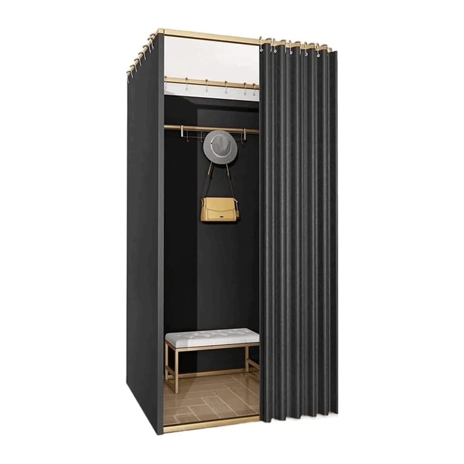 MUYRJLZX Reliable Changing Rooms Square Fitting Room Metal Store Fitting Room Floor Changing Room Dressing Room for Shopping Malls Boutique Clothing Stores Reusable