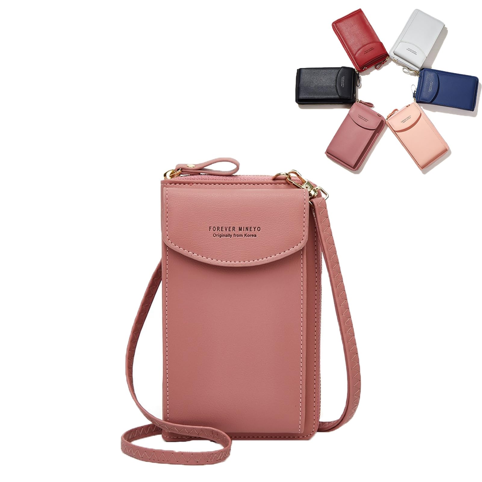 MONBEQMONBEQ The Original Clutch Wallet, 2023 New PU Leather Shoulder Bags and Clutches,PU Leather Crossbody Cell Phone Bag for Women Wallet Purse (Dark Pink)