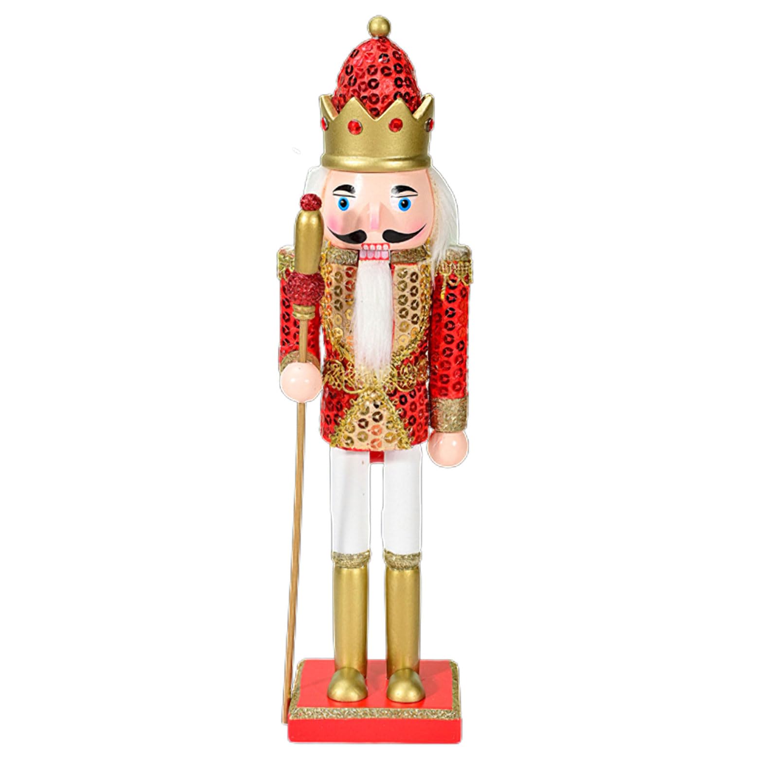 Tsophreniq Christmas Soldier Doll Ornament Wood Christmas Farmhouse Ornaments 30CM Soldier Doll Desk Centerpiece Ornaments Evil Face