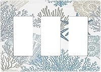 Vista 100 de Mid Century Morden Boho - Placa de pared para interruptor de luz dúplex de 1 banda, placa frontal decorativa eléctrica para receptáculo para baño