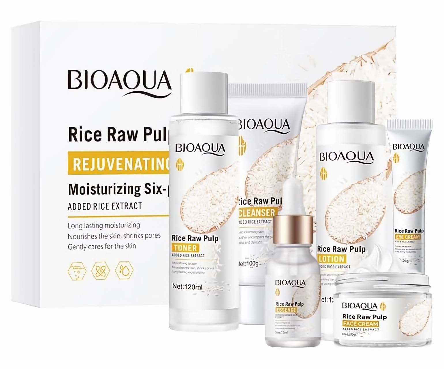 6PCS Skincare Gifts for Teenage Girls, Rice Raw Pulp Skin Care Sets & Kits