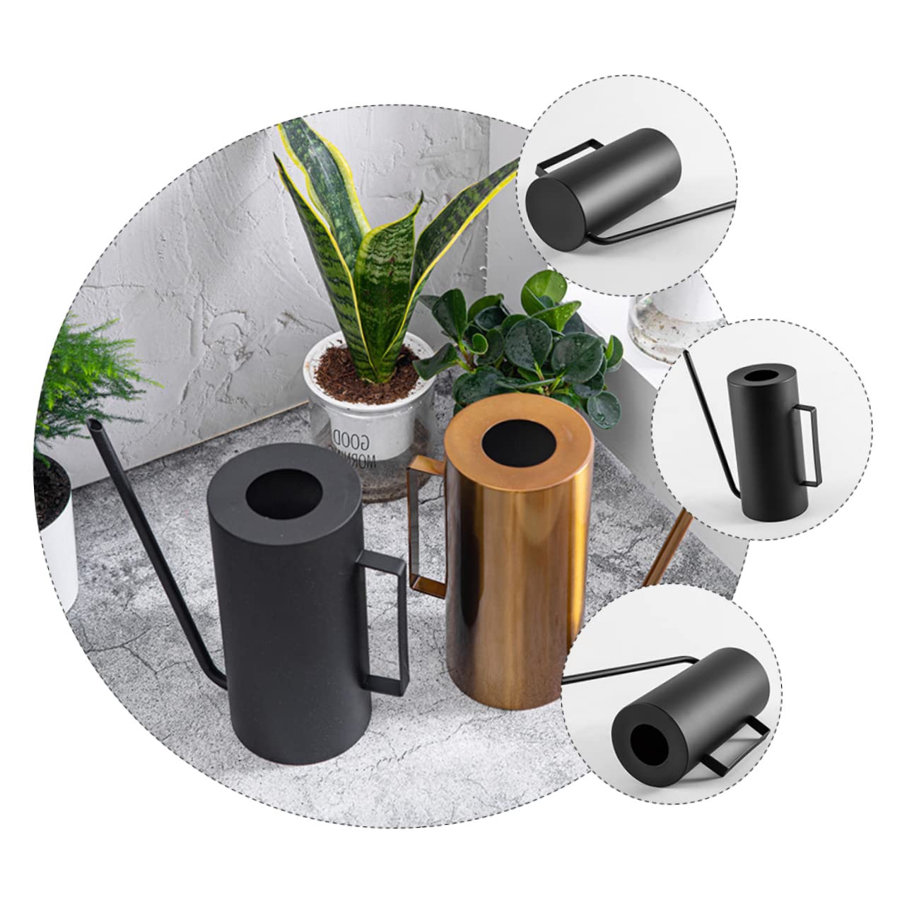 Kisangel 1 Pz Annaffiatoio Inossidabile da Design Vintagper Piante e Resistente per Ed Esterno Capacità per Annaffiature