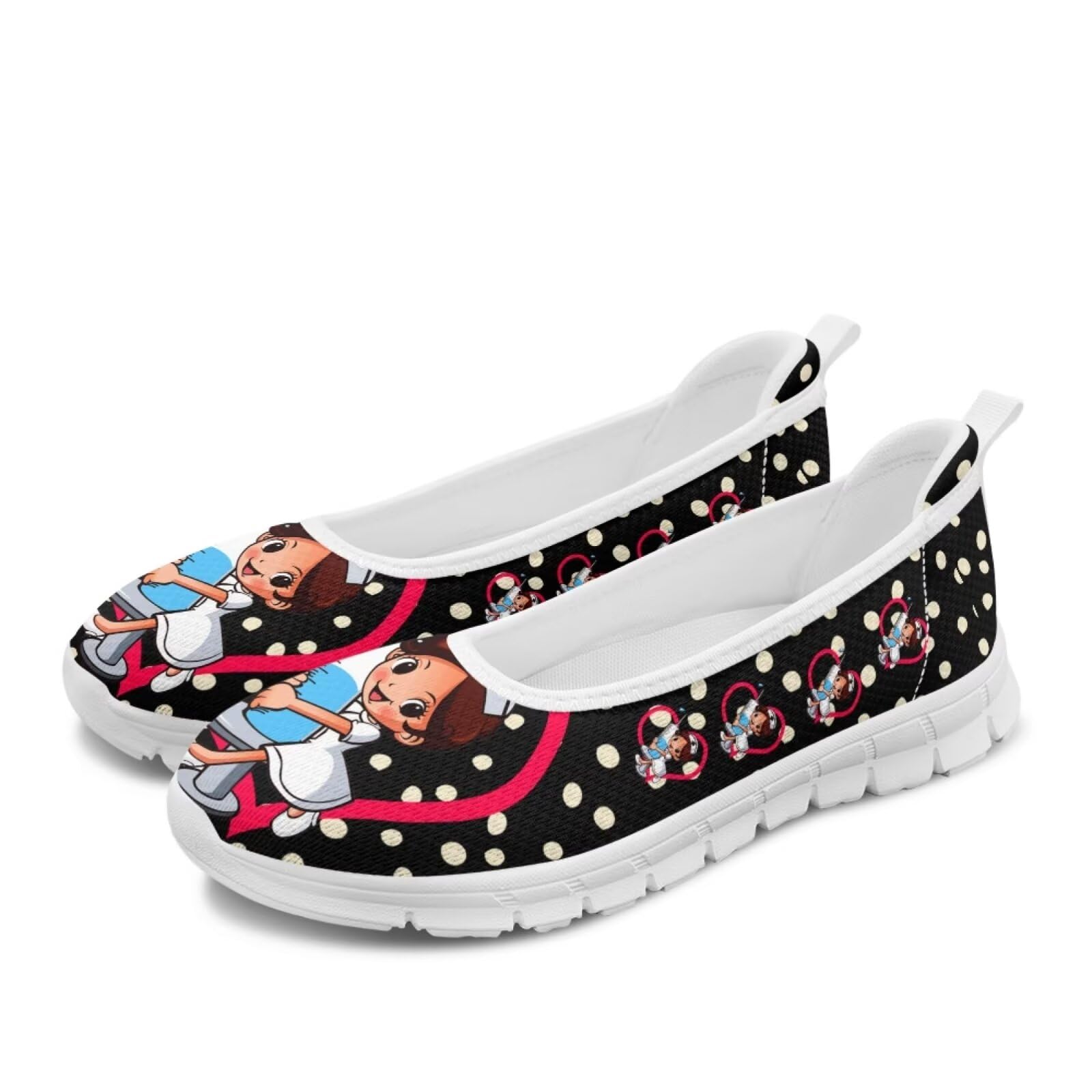 chaqlin Tenis para mujer, cómodos, sin cordones, planos, para caminar, para enfermería, tenis para mujer