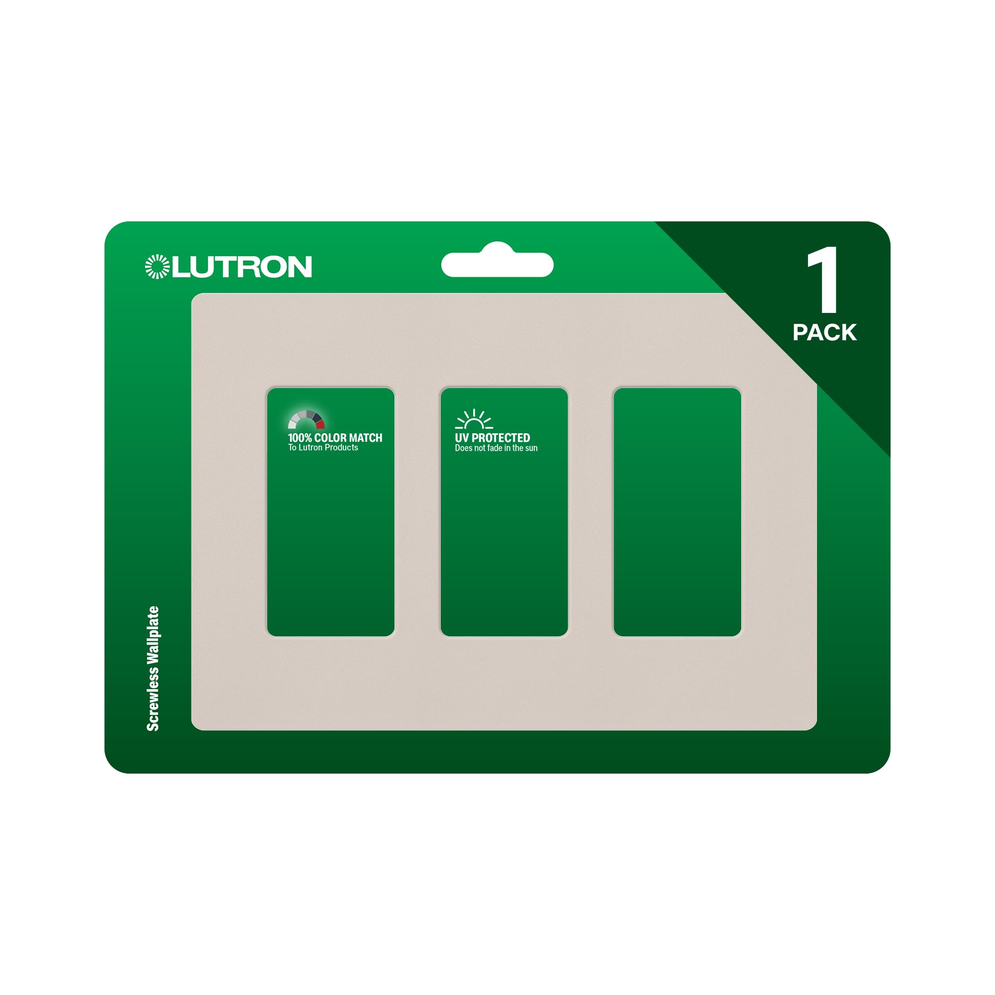 Lutron Claro 3 Gang Decorator/Rocker Wallplate, Satin, Taupe (1