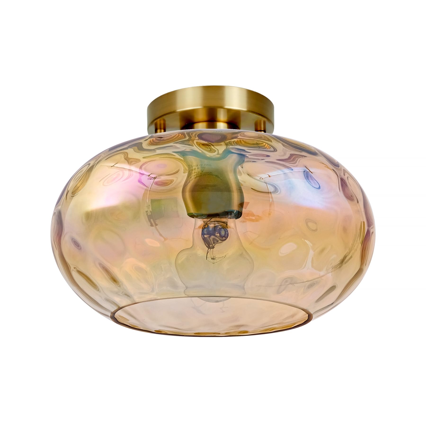 Photo 1 of Wrlmfy Semi Flush Mount Ceiling Fixture 11" Brushed Brass Gold