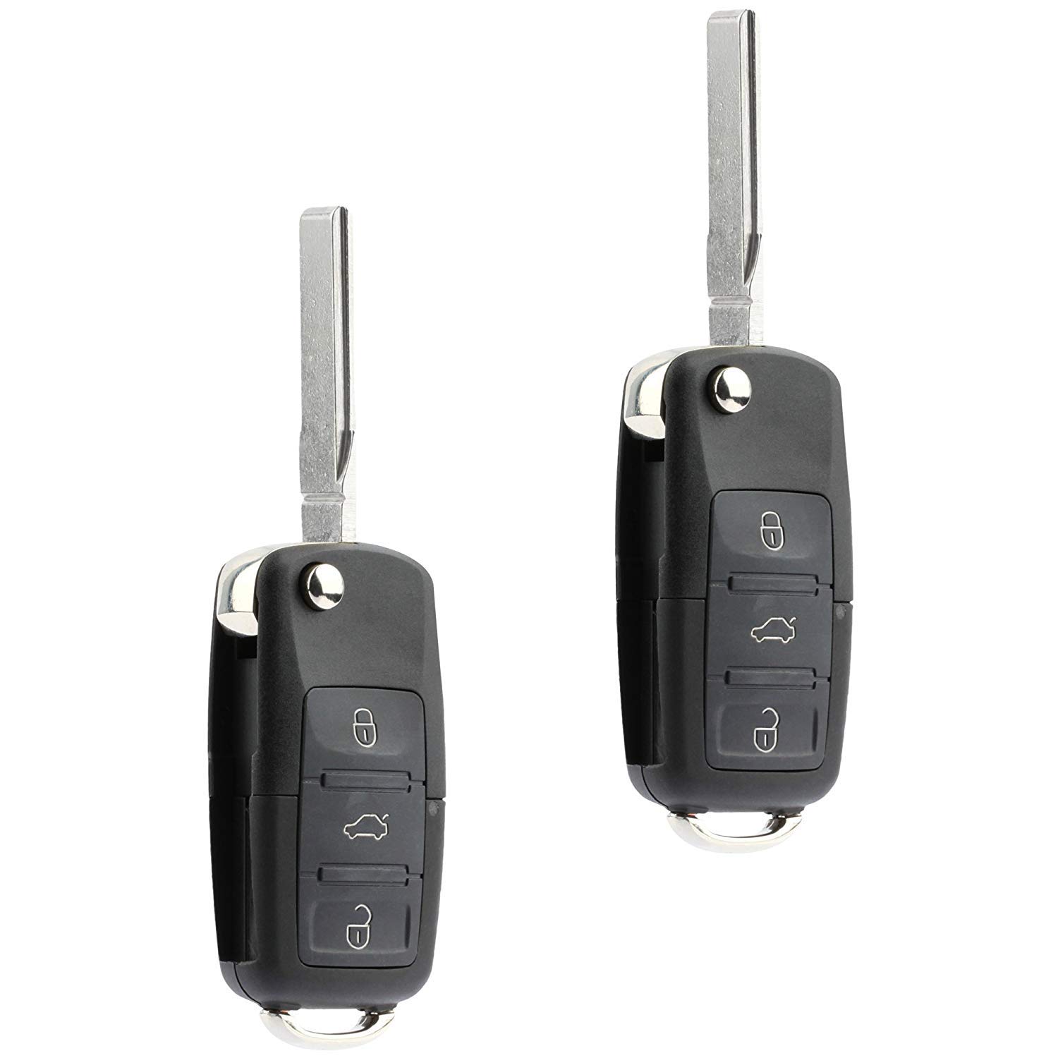 Mushan Keyless Entry Replacement Qty(2) Key Fob Remote Key Uncut Fits for VW 2002-2005 Jetta/Golf/Passat,2002-2010 Beetle