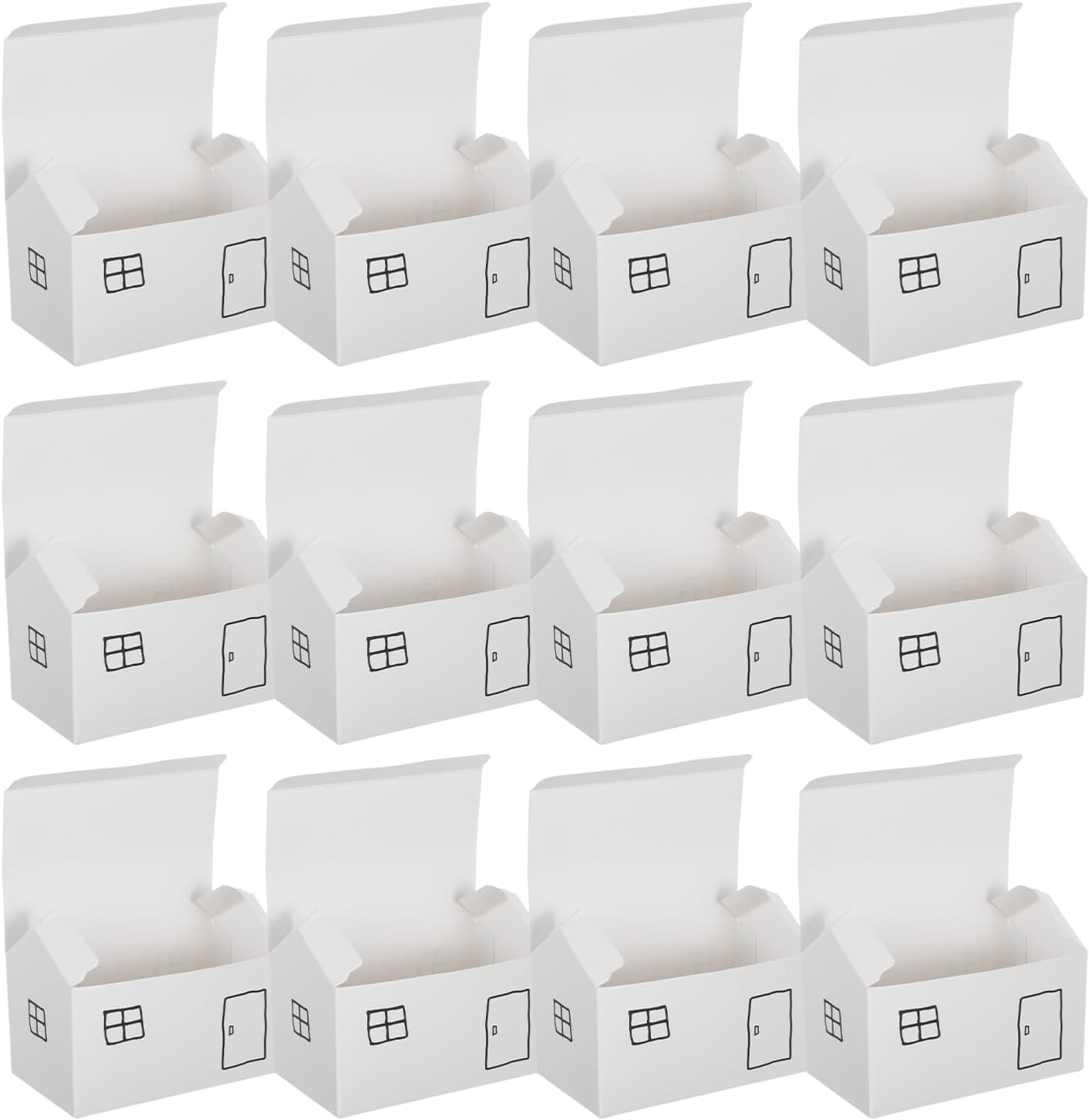 PRETYZOOM 50pcs White House Shaped Candy Boxes for Party Favor, Paper Candy Packaging with Foldable Design, 11.4 X 6.5 X 6 Cm, Suitable for Weddings, Showers, and Holiday Events