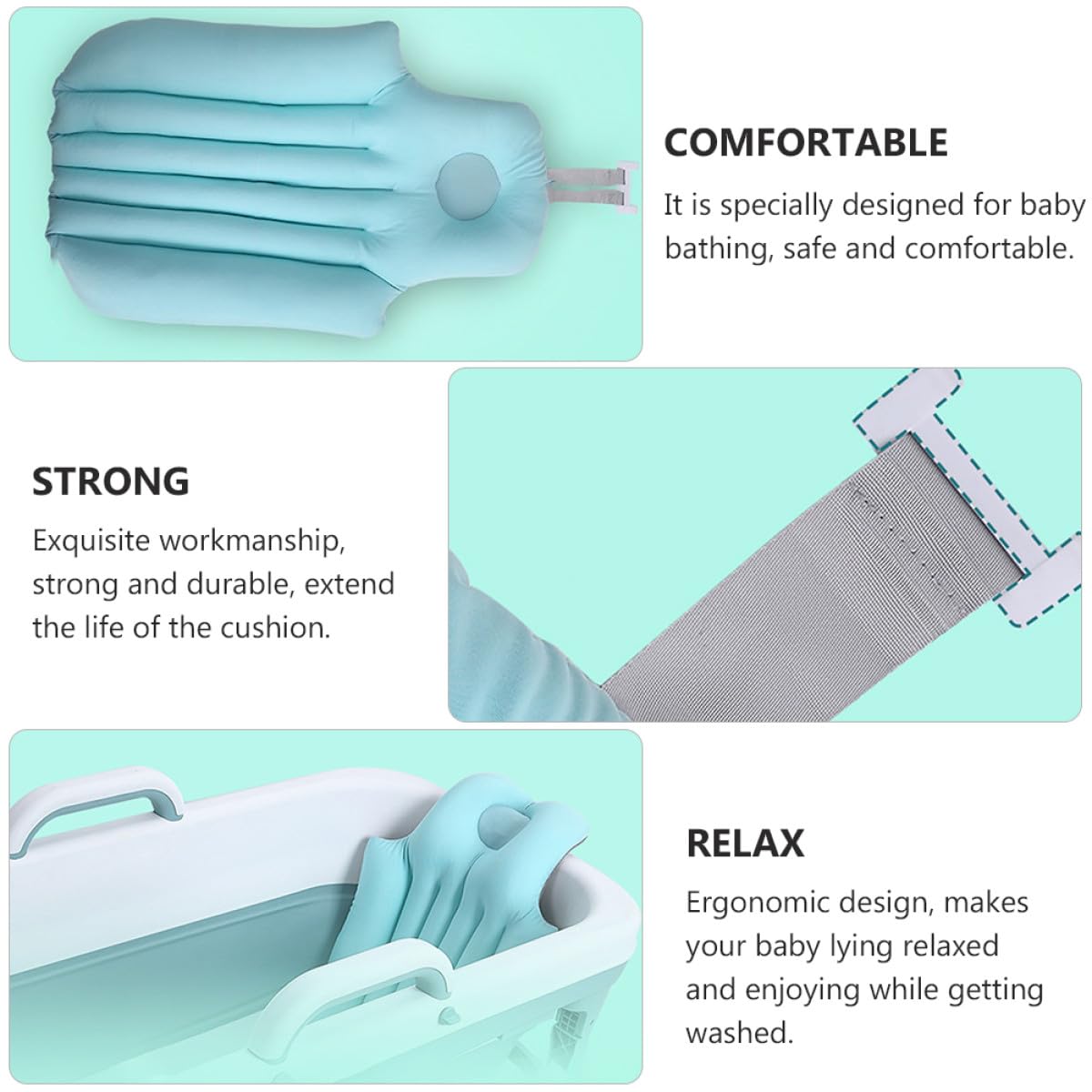 TOYANDONA Cojín de Baño para Ñiño Ligero y Fácil de Fijar Hecho de Spandex y Poliéster Adecuado para Cuna de Baño Color Aleatorio