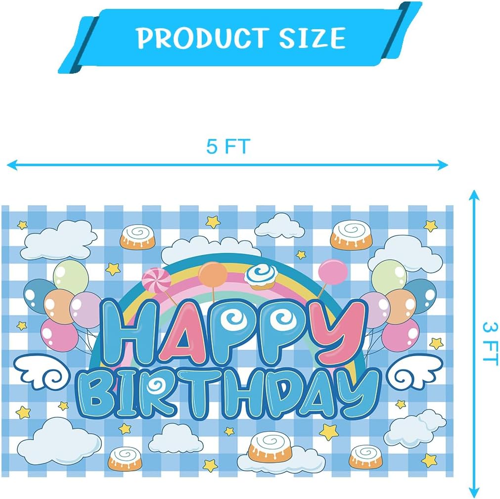 5x3ft Kawaii Dog Birthday Party Decoration Kawaii Dog Theme Birthday Backdrop for Girls Kids Cartoon Theme Party Supplies Cute Photography Backdrop - Image 2