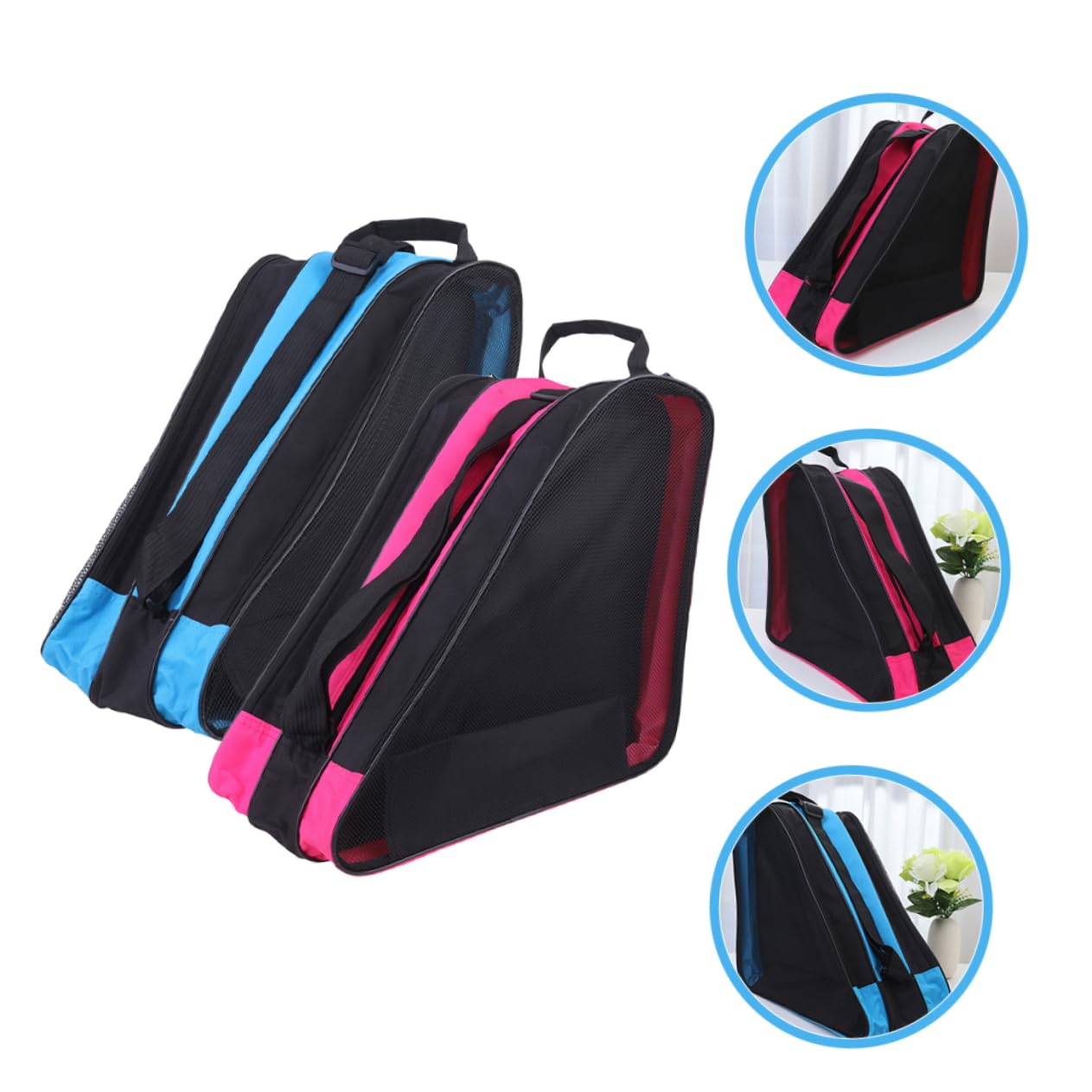 Kisangel à roulettes pour Enfants De Sport Accessoires De Patinage sur Glace Chaussures De Patinage à Main Chaussures De Skate De Patins à Glace Tissu Oxford Blue