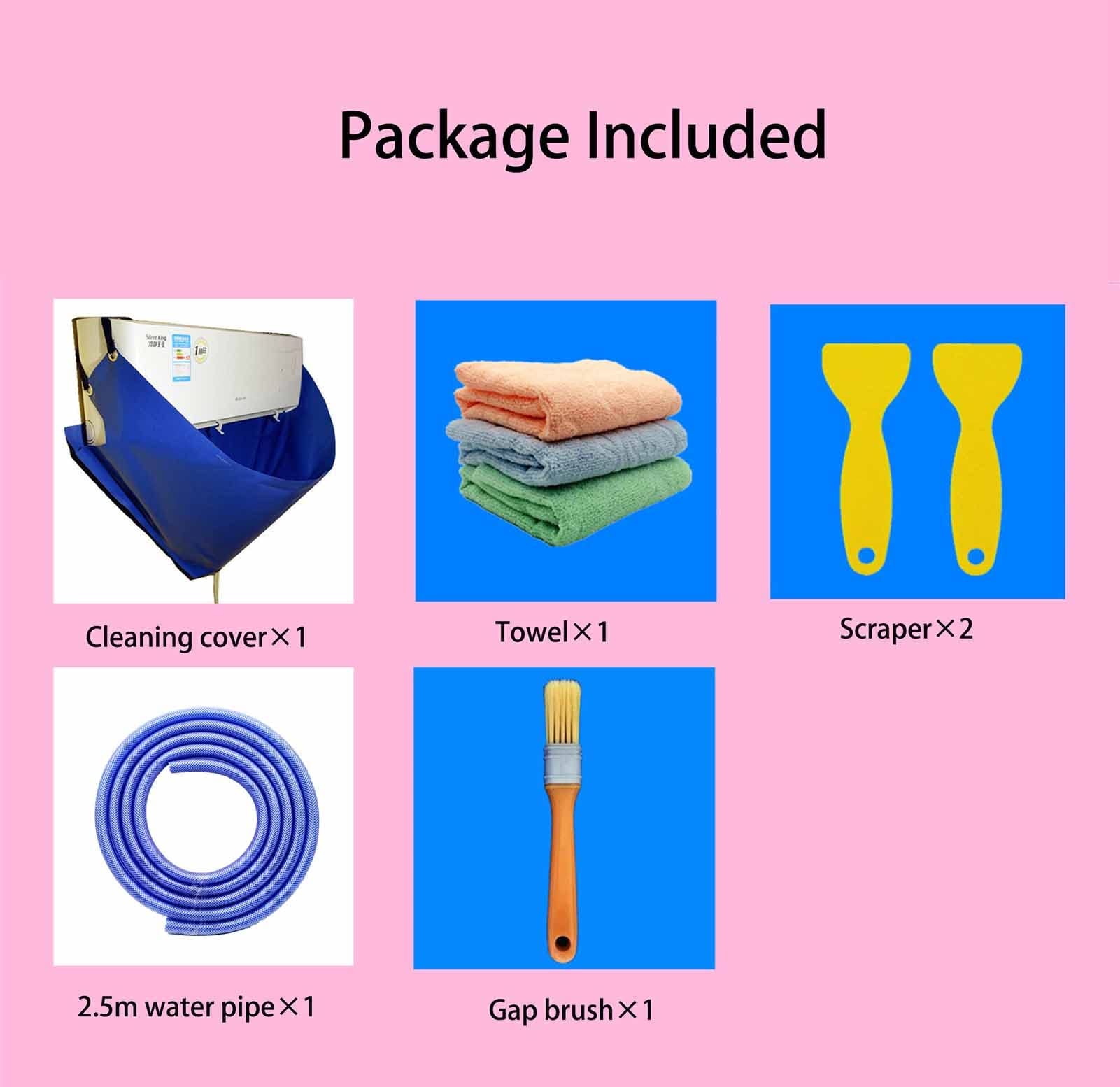 Estante para Aire Acondicionado con Pantalla de Valla Exterior,Cubierta de limpieza de aire acondicionado Bolsa de cubierta impermeable de limpieza de aire acondicionado dividido con manguera de