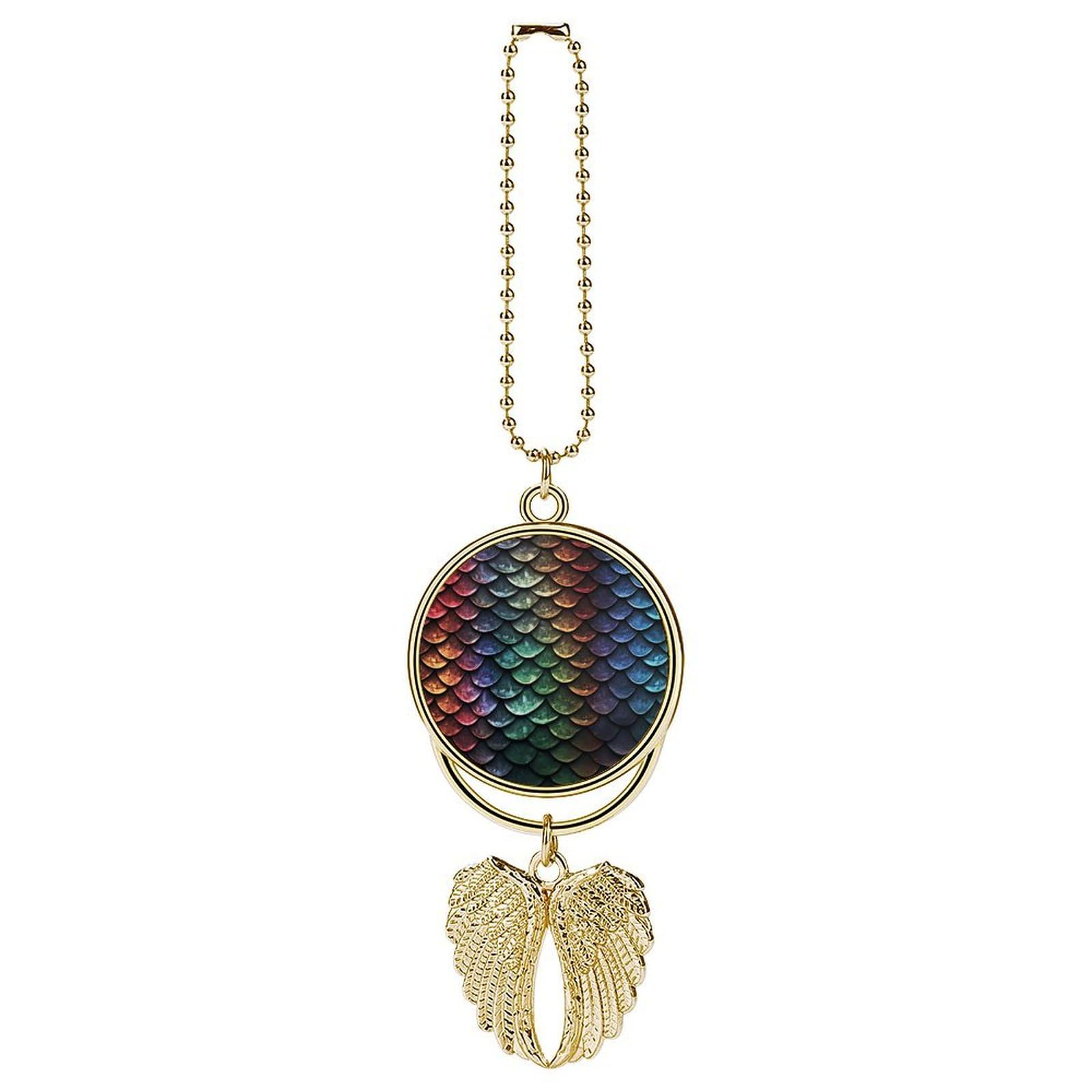 Dragon Scale Car Pendant Personalized Car Hanging Ornament Auto Rear View Mirror Hanging Decoration Accessories Metal Cars Interior Ornament for Most Cars Truck SUV